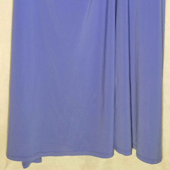 Chaus SZ L Asymmetrical Blue Dress Polyester Spandex w/ Integrated Tie Belt - Picture 4 of 5